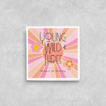 Young, Wild & Three | Kid Birthday Napkins | Pink<br><div class="desc">Throwing your wild child a third birthday party? Add these paper napkins to make sure the vibes are flowing 😎
Available in a variety of options   styles!</div>