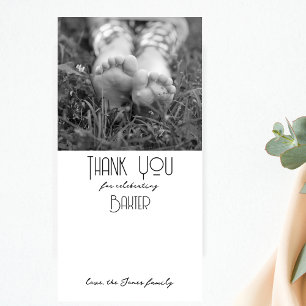 Young, Wild & Three Photo Thank You Card B&W