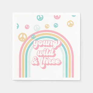 Young Wild Three Retro Summer Rainbow Napkin