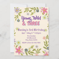Young, Wild, & Three Wildflower, 3rd birthday