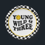 Young Wild & Three Yellow Happy Smile 3rd Birthday Paper Plate<br><div class="desc">Young wild and three yellow happy smile boy 3rd birthday paper plate.</div>