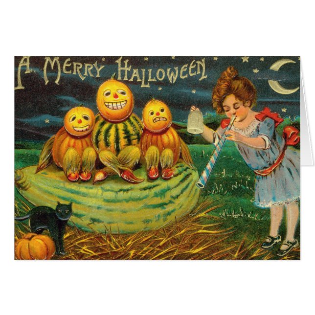 Young Witch's Brew: Pumpkin Men on Magick Altar (Front Horizontal)