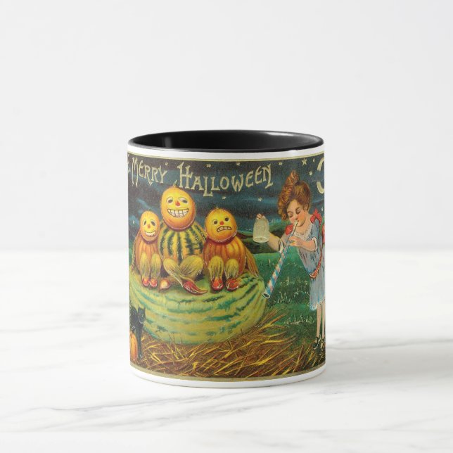 Young Witch's Brew: Pumpkin Men on Magick Altar Mug (Center)