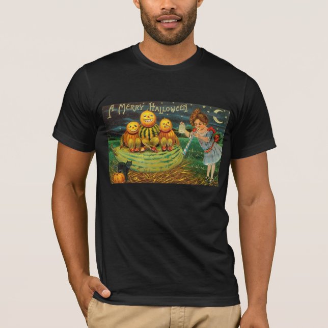 Young Witch's Brew: Pumpkin Men on Magick Altar T-Shirt (Front)