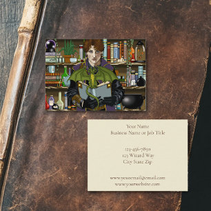 Young Wizard Fantasy Library Books Dragon Business Card