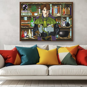 Young Wizard Fantasy Library Books Dragon Canvas Print