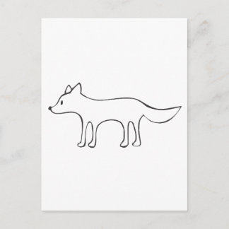 Young Wolf in Black and White Sketch Postcard