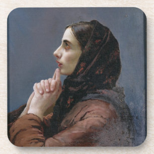 Young Woman at Prayer, 1879 (oil on canvas) Coaster