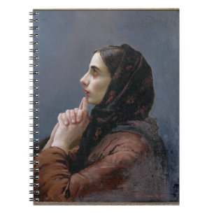 Young Woman at Prayer, 1879 (oil on canvas) Spiral Notebook