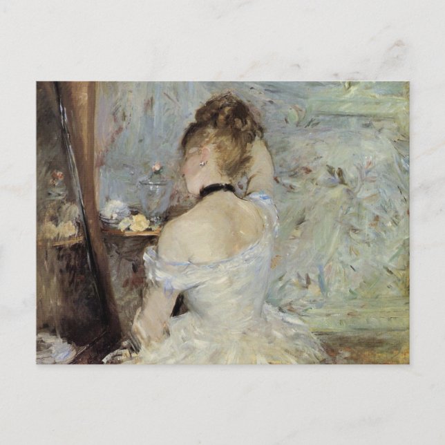 Young Woman at the Mirror by Berthe Morisot Postcard (Front)