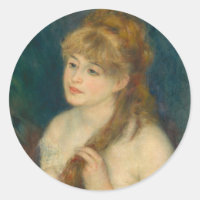 Young Woman Braiding Her Hair by Renoir