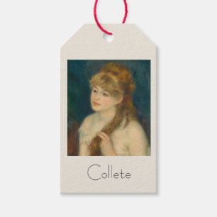 Young Woman Braiding Her Hair by Renoir Gift Tags