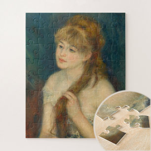 Young Woman Braiding Her Hair by Renoir Jigsaw Puzzle