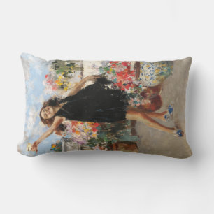 Young Woman Celebrating Victory (Vincenzo Irolli) Lumbar Cushion