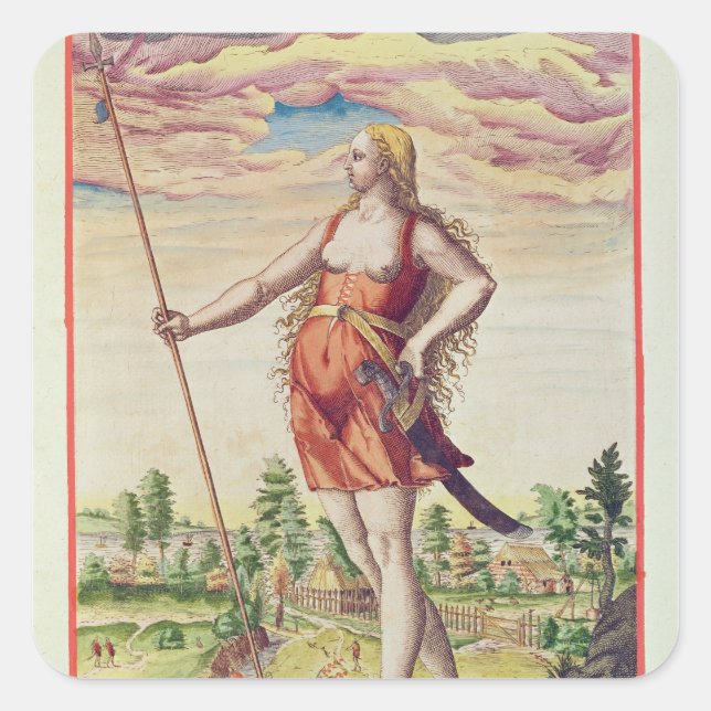 Young Woman from a Neighbouring Tribe to the Square Sticker (Front)