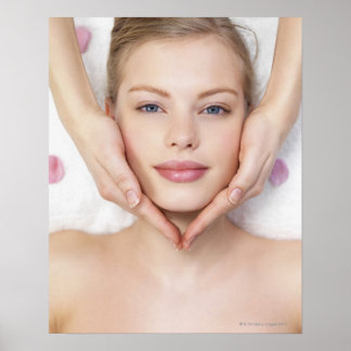 Young woman getting massage poster