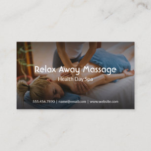 Young Woman Getting Shoulder Massage Business Card