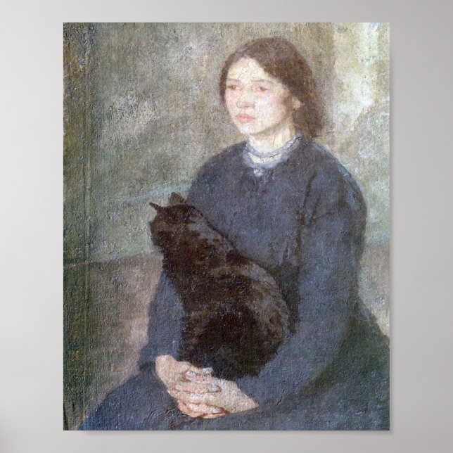 Young Woman Holding a Black Cat - Gwen John Poster (Front)
