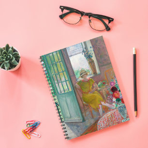 Young Woman in a Flowery Interior Henri Lebasque Notebook