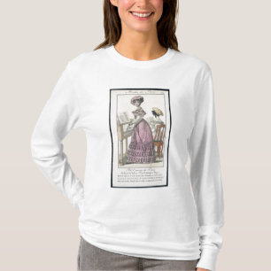Young Woman in a Pink Organdie Dress Trimmed with T-Shirt
