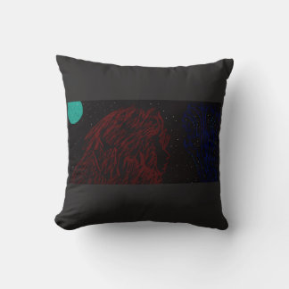 Young Woman in Nightly Landscape Cushion