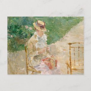 Young Woman Knitting Berthe Morisot Postcard