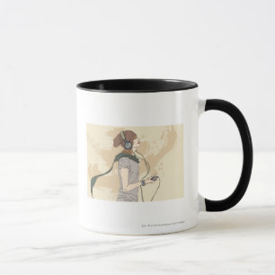 Young woman listening music mug