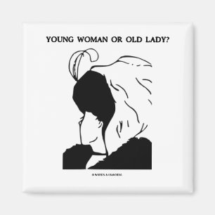 Young Woman Or Old Lady? (Optical Illusion) Magnet