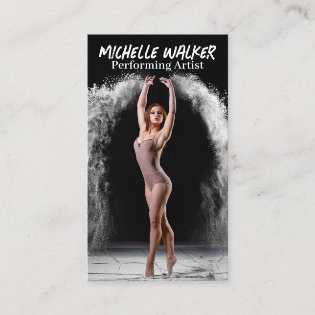 Young Woman Performing Dance Business Card (Front)