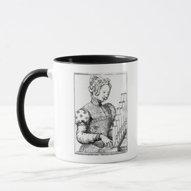 Young Woman Playing a Portative Organ Mug (Left)