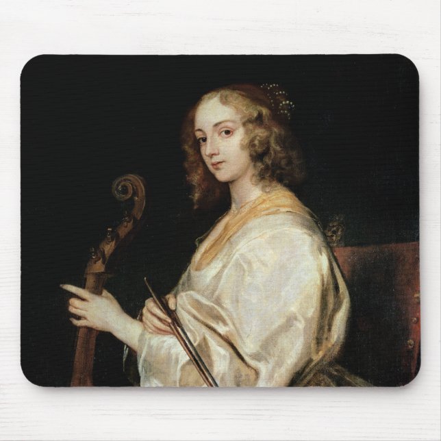 Young Woman Playing a Viola da Gamba Mouse Pad (Front)