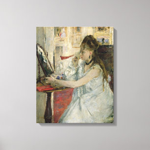 Young Woman Powdering her Face, 1877 Canvas Print