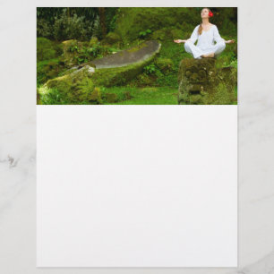 Young woman practices yoga flyer