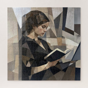 Young Woman Reading a Book Jigsaw Puzzle