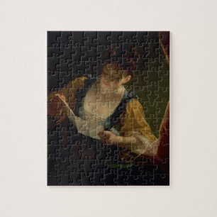 Young Woman Reading a Letter (oil on canvas) Jigsaw Puzzle