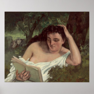 Young Woman Reading - Gustave Courbet Fine Art Poster