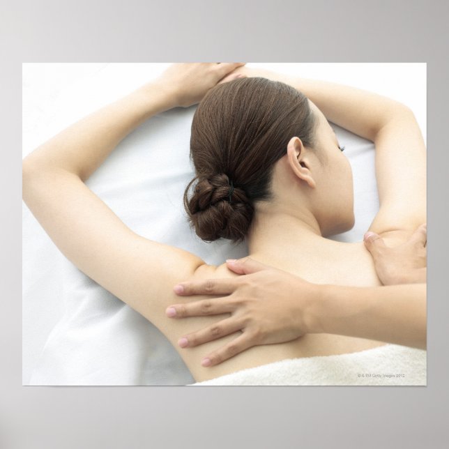 young woman receiving massage,woman in health 2 poster (Front)