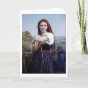 Young Woman Shepherdess, Bouguereau Card