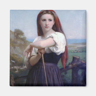 Young Woman Shepherdess, Bouguereau Magnet