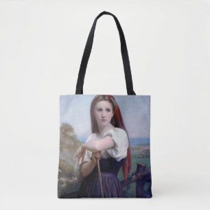 Young Woman Shepherdess, Bouguereau Tote Bag