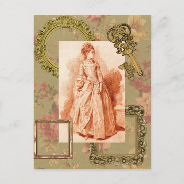 Young Woman Standing Postcard (Front)