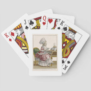 Young Woman Studying Music at her Harpsichord, pla Playing Cards
