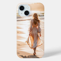 Young Woman Walking the Beach