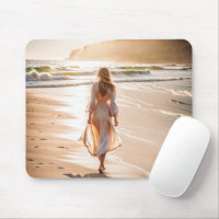 Young Woman Walking the Beach