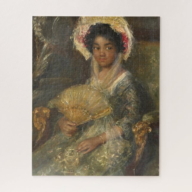 Young Woman with a Fan Isabella Simon Maris Art Jigsaw Puzzle (Vertical)