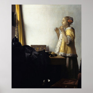 Young Woman with a Pearl Necklace — Vermeer Poster