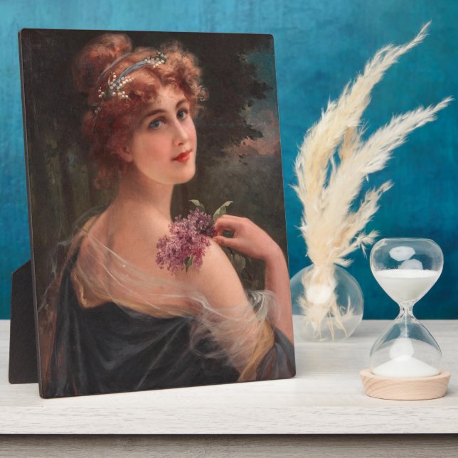 Young Woman with a Sprig of Lilac  Plaque (Side)