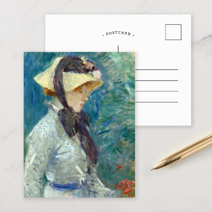 Young Woman with a Straw Hat Berthe Morisot Postcard