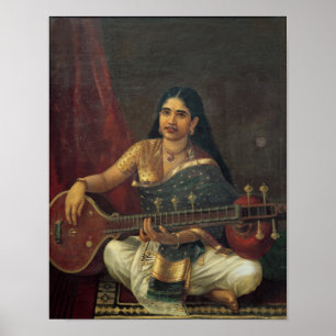 Young Woman with a Veena Poster