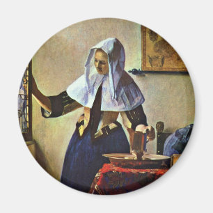 Young Woman With A Water Pitcher., By Johannes Ve Magnet